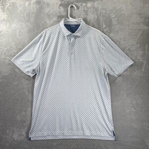 Johnnie-O Shirt men's Large Polo Short Sleeve Performance Geometric Circles AOP